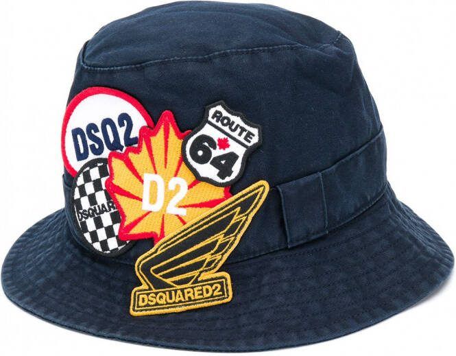 DSQUARED2 Vissershoed met logopatches Blauw