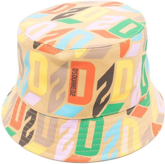 Dsquared2 Vissershoed met logoprint Beige