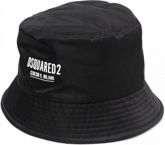 DSQUARED2 Vissershoed met logoprint Zwart