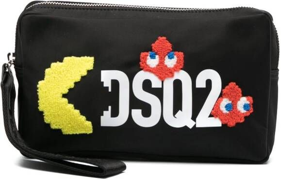 Dsquared2 x Pac-Man clutch met patch Zwart