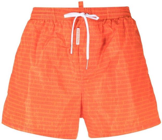 DSQUARED2 Zwembroek met logoprint Oranje