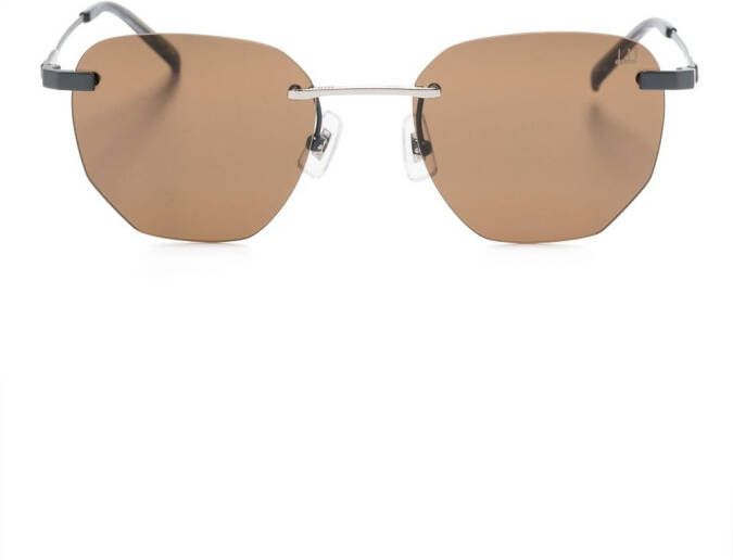 Dunhill Zonnebril met geometrisch montuur Grijs