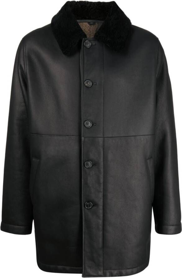 Dunhill Leren jas Zwart