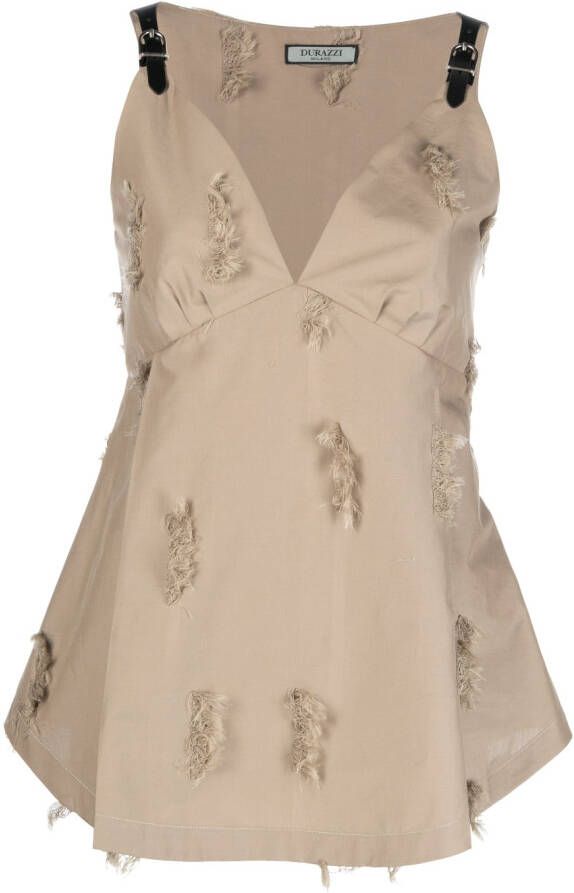 Durazzi Milano Mouwloze top Beige