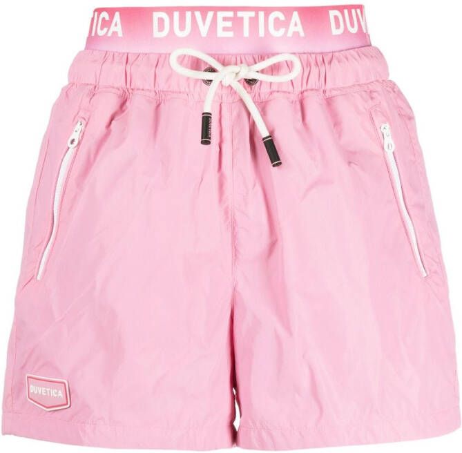 Duvetica Shorts met logo taille Roze
