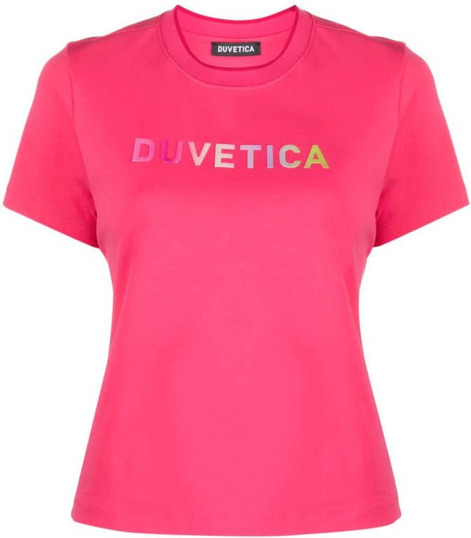 Duvetica T-shirt met logoprint Roze
