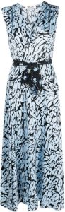 DVF Diane von Furstenberg Midi-jurk met vlinderprint Blauw