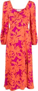 DVF Diane von Furstenberg Evie midi-jurk met bloemenprint Oranje
