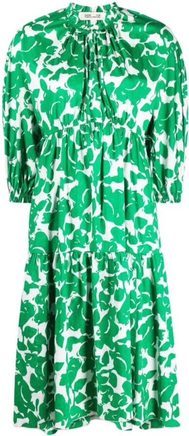 DVF Diane von Furstenberg Gelaagde midi-jurk Groen