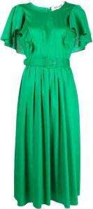 DVF Diane von Furstenberg Geplooide jurk Groen