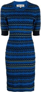 DVF Diane von Furstenberg Intarsia jurk Blauw
