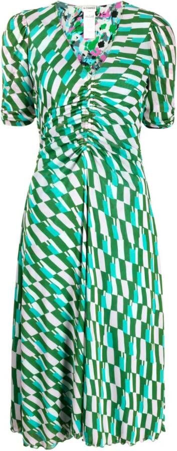 DVF Diane von Furstenberg Midi-jurk met V-hals Groen