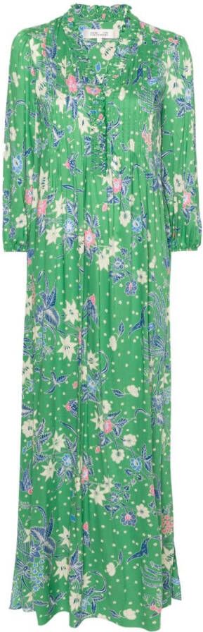 DVF Diane von Furstenberg Maxi-jurk met bloemenprint Groen