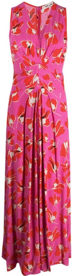 DVF Diane von Furstenberg Maxi-jurk met bloemenprint Roze