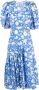 DVF Diane von Furstenberg Midi-jurk met bloemenprint Blauw - Thumbnail 1
