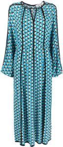 DVF Diane von Furstenberg Midi-jurk met geometrische print Blauw