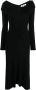 DVF Diane von Furstenberg Midi-jurk met ruches Zwart - Thumbnail 1