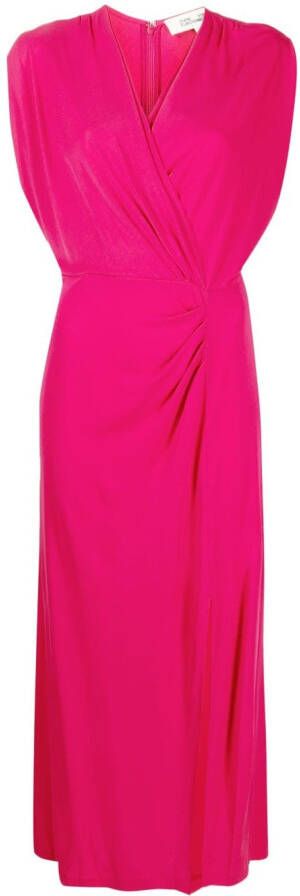 DVF Diane von Furstenberg Midi-jurk met V-hals Roze