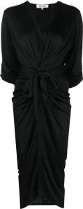 DVF Diane von Furstenberg Midi-jurk met V-hals Zwart