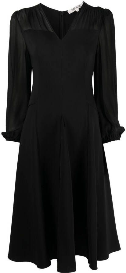 DVF Diane von Furstenberg Midi-jurk Zwart