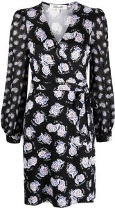 DVF Diane von Furstenberg Mini-jurk met bloemenprint Zwart