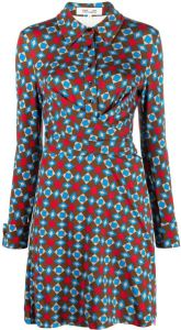 DVF Diane von Furstenberg Mini-jurk met geometrische print Bruin