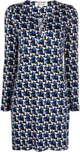 DVF Diane von Furstenberg Mini-jurk met geometrische print Zwart