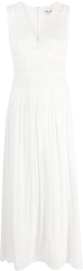 DVF Diane von Furstenberg Mouwloze maxi-jurk Wit