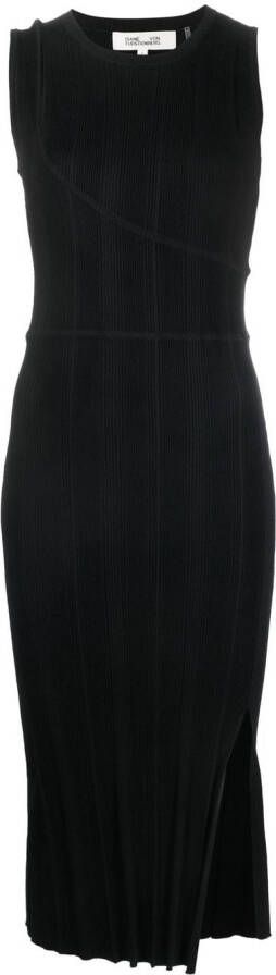 DVF Diane von Furstenberg Mouwloze midi-jurk Zwart