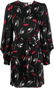 DVF Diane von Furstenberg Mini-jurk met print Zwart