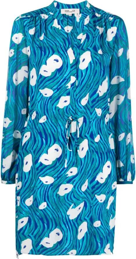 DVF Diane von Furstenberg Sonoya printed shirtdress Blauw
