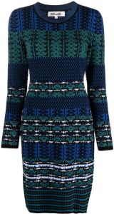 DVF Diane von Furstenberg striped knitted jumper dress Blauw