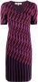 DVF Diane von Furstenberg Intarsia jurk Paars - Thumbnail 1