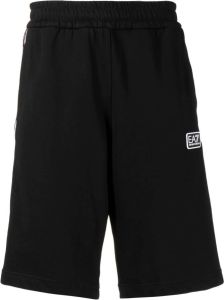 Ea7 Emporio Armani Bermuda shorts met logoband Zwart
