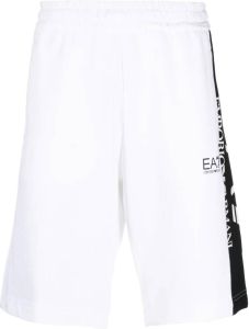 Ea7 Emporio Armani Bermuda shorts met logoprint Wit
