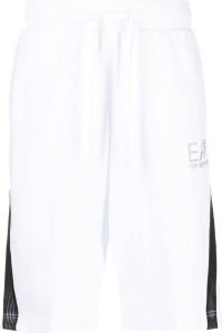 Ea7 Emporio Armani Bermuda shorts met zijstreep Wit