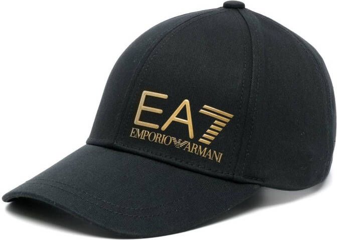 Ea7 Emporio Armani Honkbalpet met logo-reliëf Zwart
