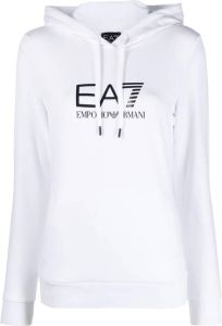 Ea7 Emporio Armani Hoodie met logoprint Wit