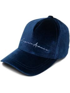 Ea7 Emporio Armani logo-embroidered baseball cap Blauw