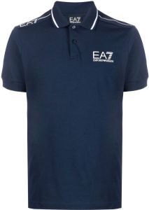 Ea7 Emporio Armani Poloshirt met geborduurd logo Blauw