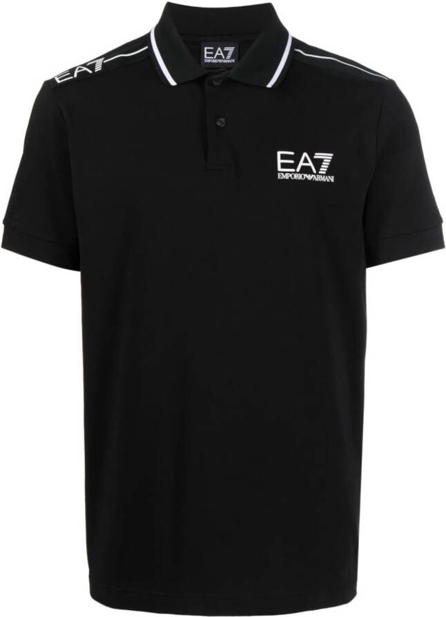 Ea7 Emporio Armani Poloshirt met geborduurd logo Zwart