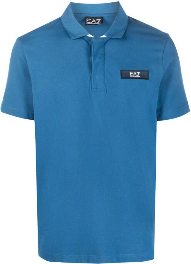 Ea7 Emporio Armani Poloshirt met logopatch Blauw