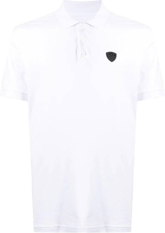 Ea7 Emporio Armani Poloshirt met logopatch Wit