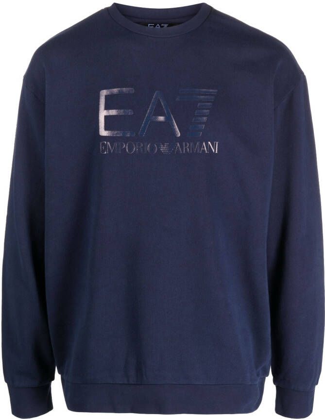 Ea7 Emporio Armani Sweater met logoprint Blauw