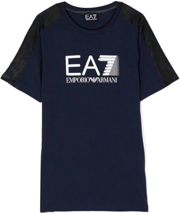 Ea7 Emporio Ar i T-shirt met logoprint Blauw
