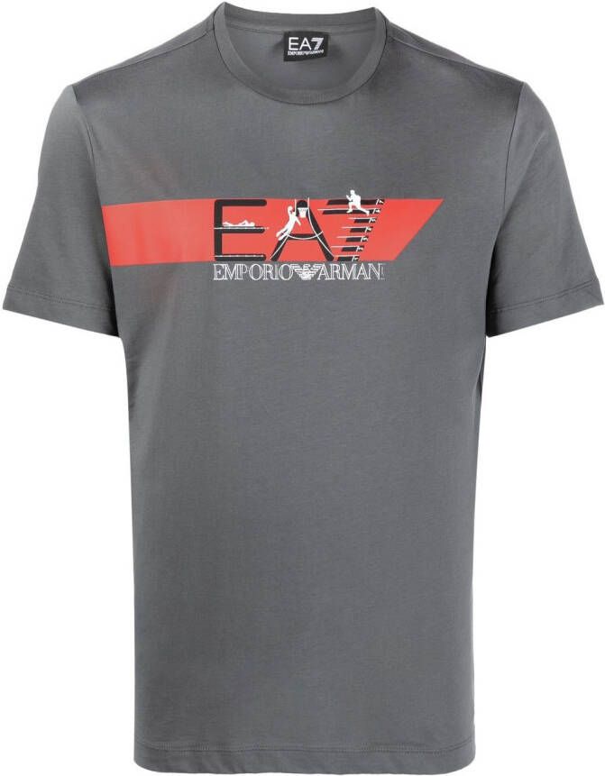 Ea7 Emporio Armani T-shirt met logoprint Grijs