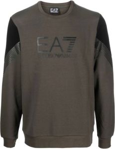 Ea7 Emporio Armani logo-print crew-neck sweatshirt Groen