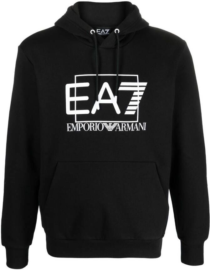 Ea7 Emporio Armani Hoodie met logoprint Zwart