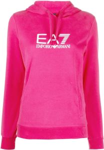Ea7 Emporio Armani Hoodie met logoprint Roze