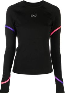 Ea7 Emporio Armani logo print long sleeve top Zwart